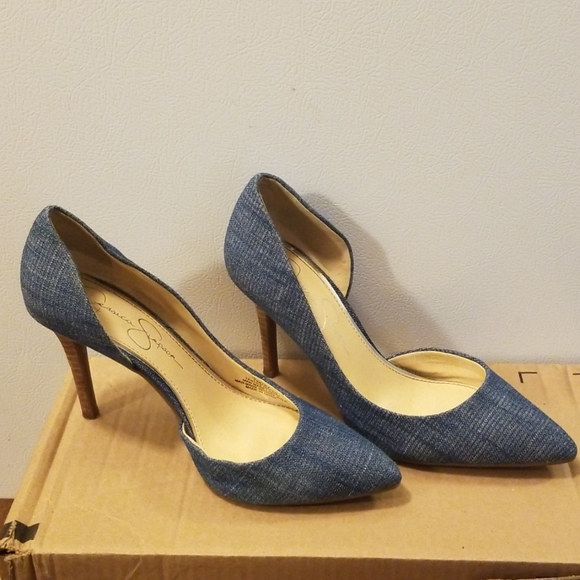 JESSICA SIMPSON - denim heels - Picture 1 of 6